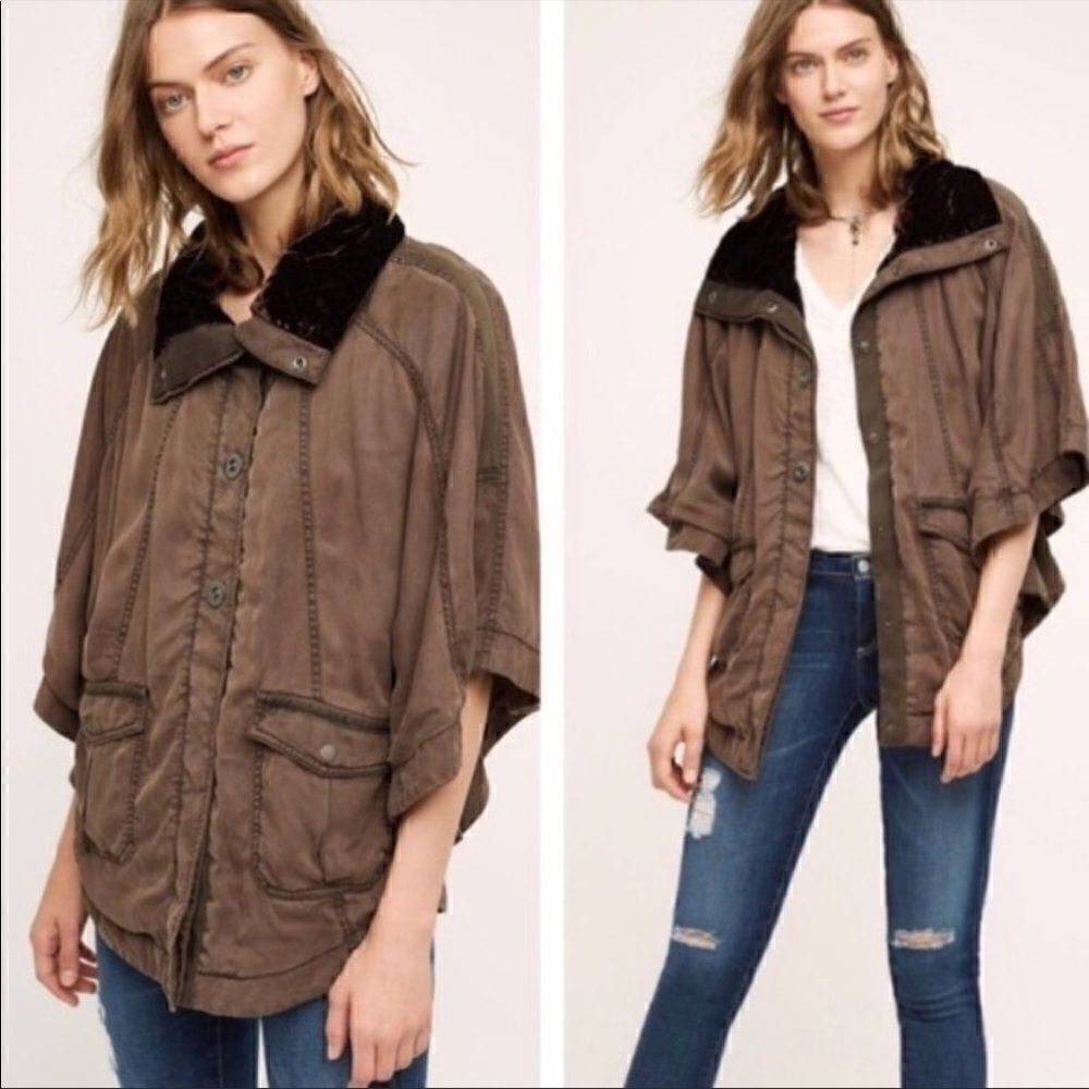 Hei Hei cape jacket with velvet collar